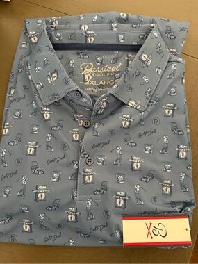 Men's 2XL Golf Dad Printed Polo - Blue